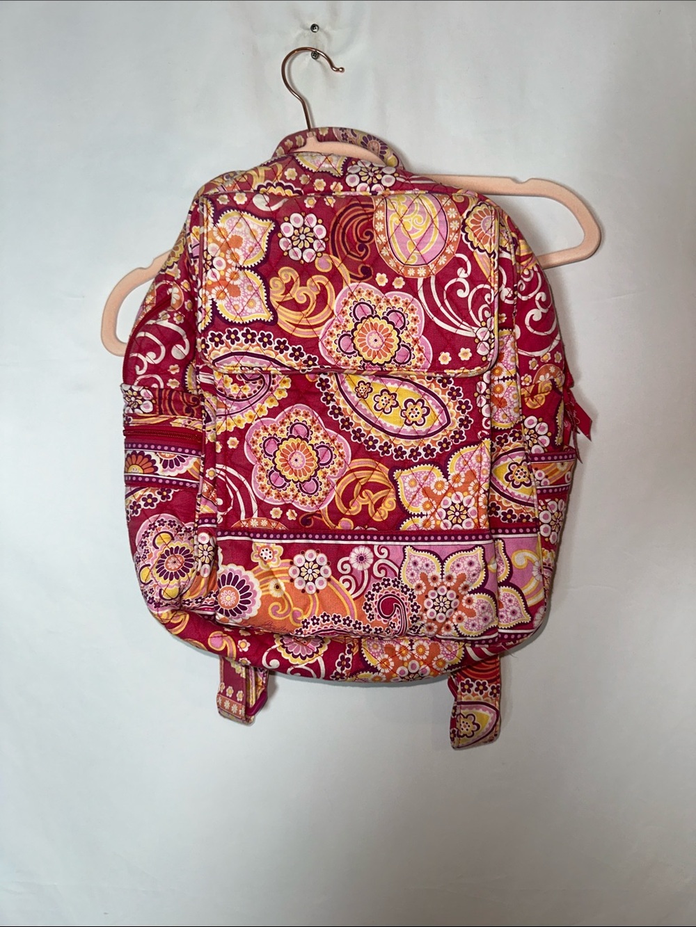 Vera Bradley Quilted Paisley Backpack - Pink & Orange